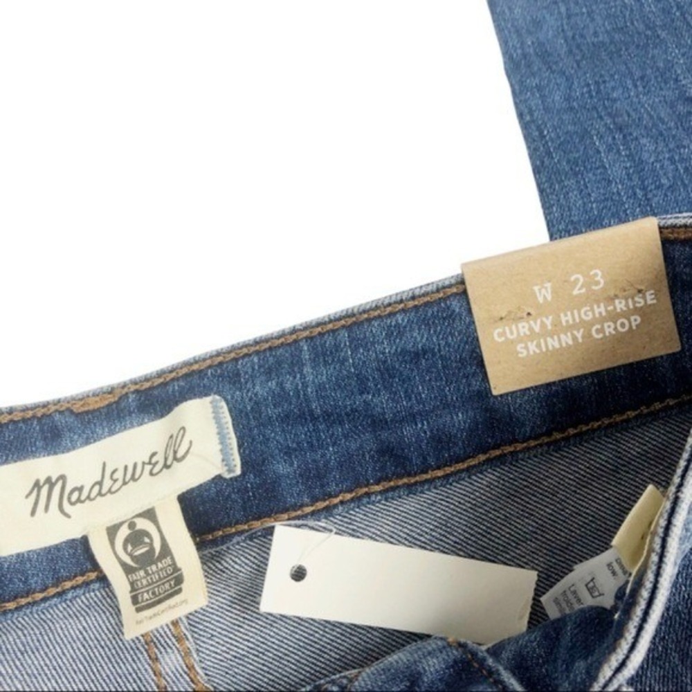 Madewell NWT Womens Curvy High-Rise Skinny Crop Jeans Medium Wash AJ183 Size 23‎ - Picture 6 of 8